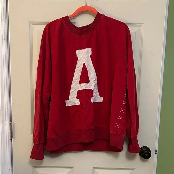Red Sweatshirt with White Lettering - Picture 1 of 1